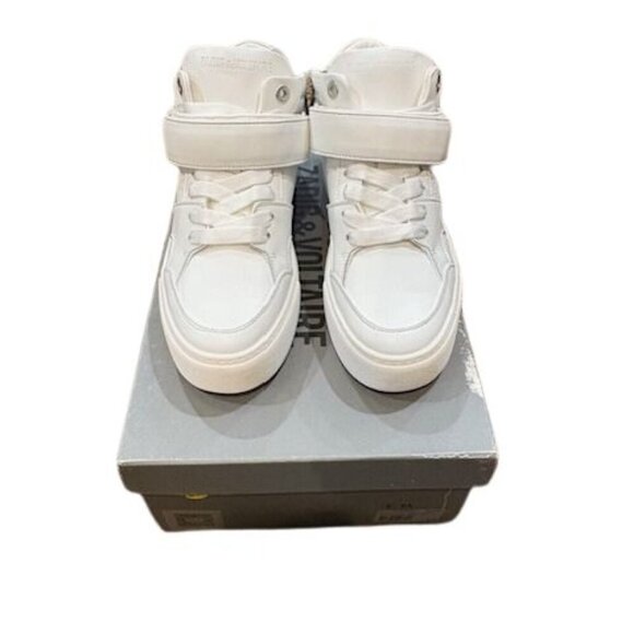 Zadig & Voltaire Flash Chunky Mid-Top Sneakers with Side Zip & Velcro Closure - Picture 8 of 12